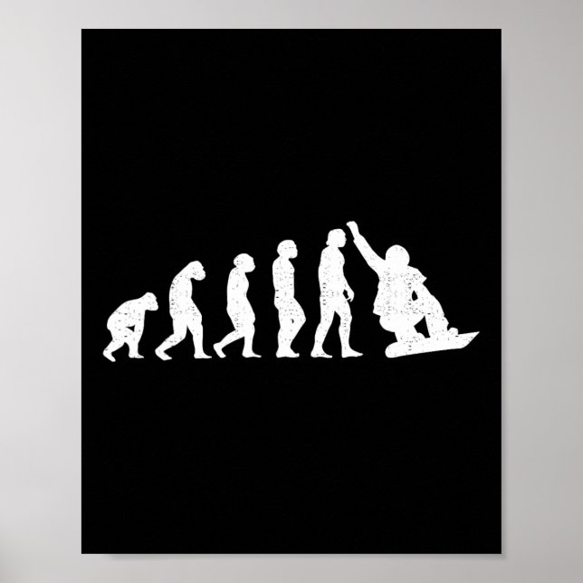 Snowboard Evolution Of Man Boarder Monkey Ape To S Poster (Front)