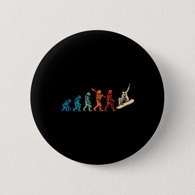 Snowboard Evolution Snowboarder Winter Snowboardin 6 Cm Round Badge (Front)