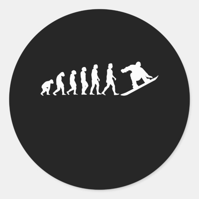 Snowboard Evolution Snowboarding Gift Classic Round Sticker (Front)