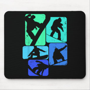 Snowboard For Snowboarder Retro Mens Snowboarding  Mouse Mat