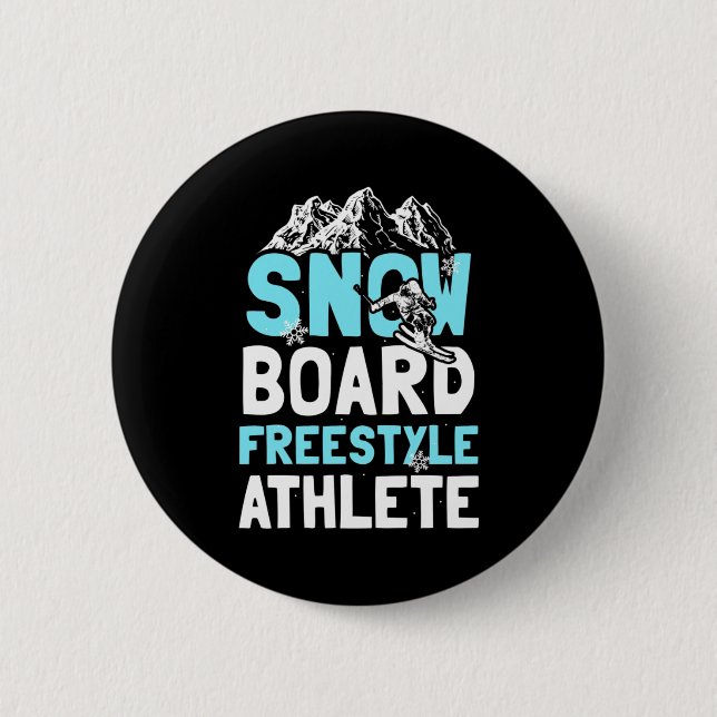 Snowboard Freestyle Athlete 6 Cm Round Badge (Front)