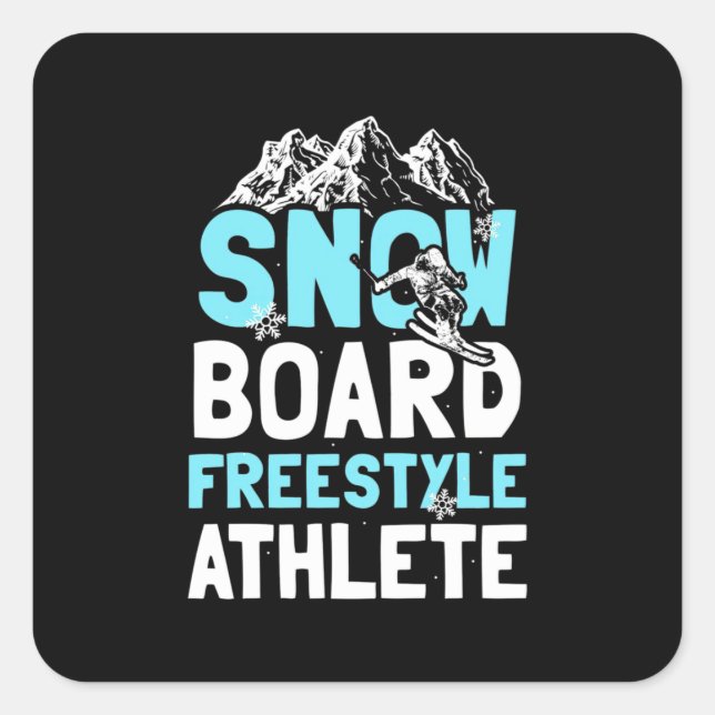 Snowboard Freestyle Athlete Square Sticker (Front)