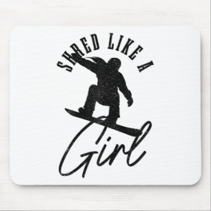 Snowboard Girl Winter Vintage Snowboarding Snowboa Mouse Mat