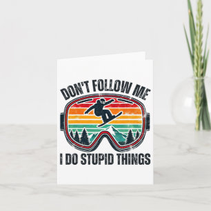 Snowboard Goggles Mountain Snowboarding Retro Vaca Card