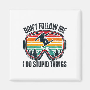 Snowboard Goggles Mountain Snowboarding Retro Vaca Magnet