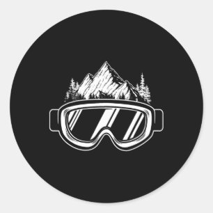 Snowboard Goggles - Wintersports Competition Snowb Classic Round Sticker