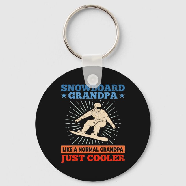 Snowboard Grandpa Like Normal Grandpa Just Cooler  Key Ring (Front)