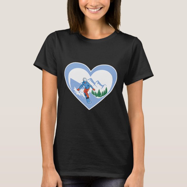 Snowboard Heart - Snowboarding Love  T-Shirt (Front)
