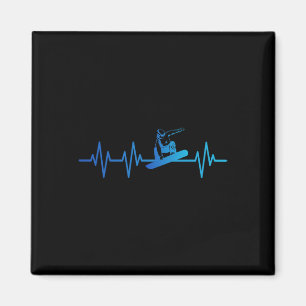 Snowboard Heartbeat 80s 90s Retro Winter Snowboard Magnet