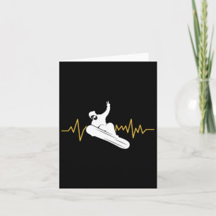 Snowboard Heartbeat Ekg Snowboarding 1  Card