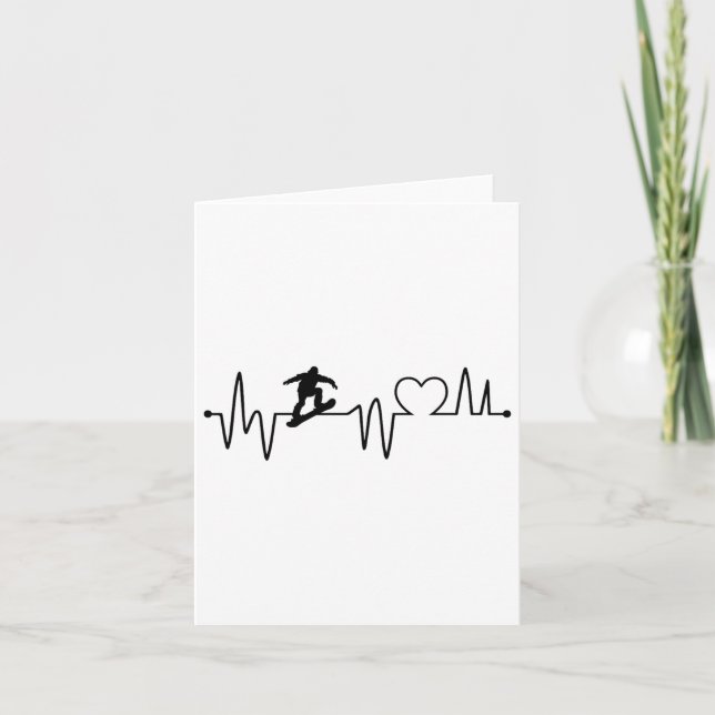 Snowboard Heartbeat Snowboarder Frequency Pulse Sp Card (Front)