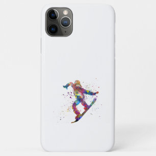 Snowboard in watercolor iPhone 11 pro max case