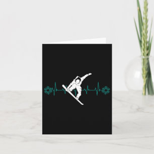 Snowboard Is Life Heartbeat Snow Flake T Shirt Tee Card