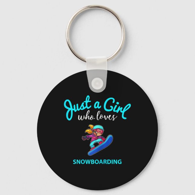 Snowboard Jersey For Girls Children's Snowboarding Key Ring (Front)