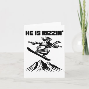 Snowboard Jesus Christ Snowboarding Rizzin' Snow C Card