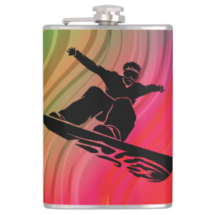 Snowboard Jump Hip Flask