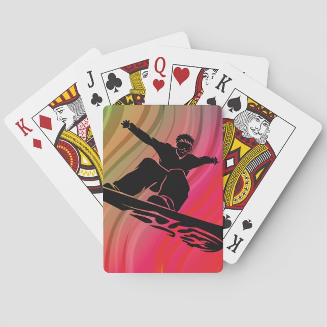 Snowboard Jump Playing Cards (Back)