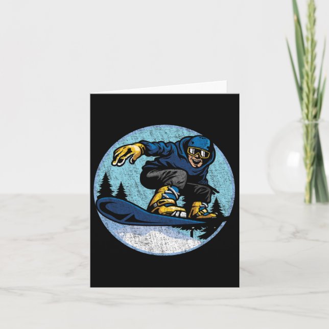 Snowboard Jump Snow Mountain Winter Sport Snowboar Card (Front)