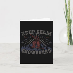 Snowboard Keep Calm Vintage Retro Snowbaording Win Card