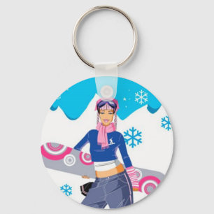 Snowboard Keychain