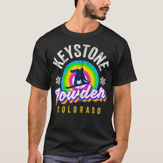 Snowboard Keystone CO Snowboarder Retro Colorado R T-Shirt (Front)