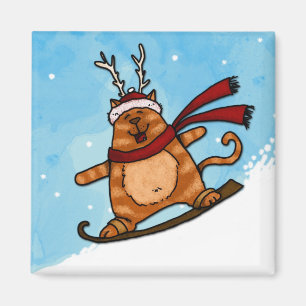 snowboard kitty magnet