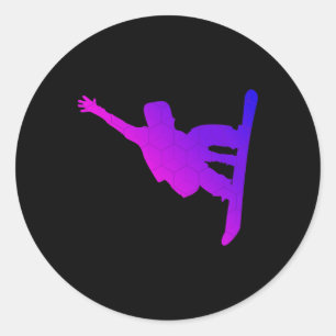 Snowboard Ladies Snowboarder Girls Snowboarding Classic Round Sticker