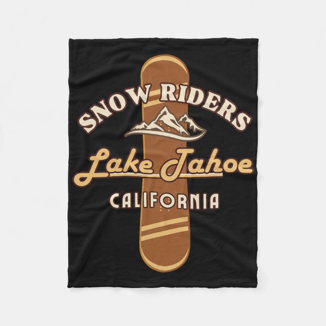 Snowboard Lake Tahoe California Snowboarding Winte Fleece Blanket (Front)