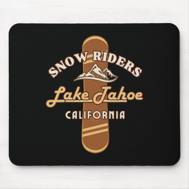 Snowboard Lake Tahoe California Snowboarding Winte Mouse Mat (Front)