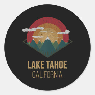Snowboard Lake Tahoe California Winter Mountain Gi Classic Round Sticker