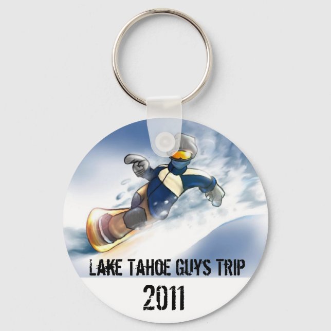 snowboard, Lake Tahoe Guys Trip, 2011 Key Ring (Front)