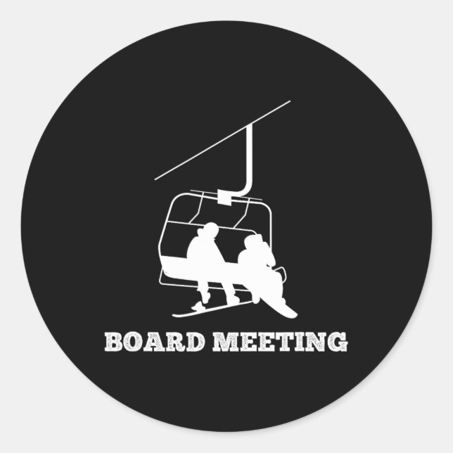 Snowboard Meeting Snowboarding Vacation  Classic Round Sticker (Front)