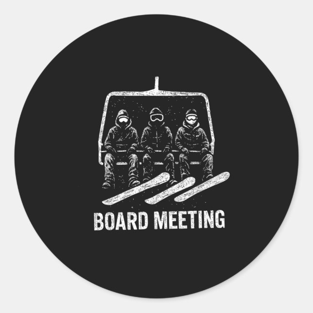 Snowboard Meeting Snowboarding Vacation Skiing  Classic Round Sticker (Front)