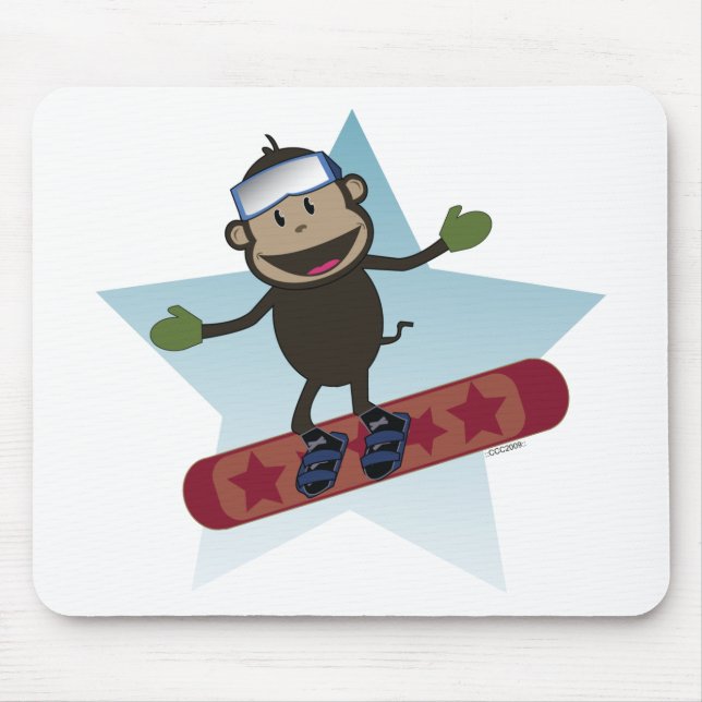 Snowboard Monkey mousepad (Front)