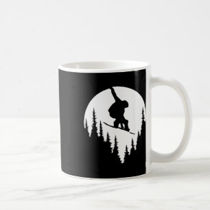 Snowboard Moon Silhouette Skiing Winter Sports Coffee Mug