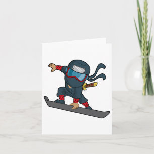 Snowboard Ninja Snowboarder Snowboarding Winter Sp Card