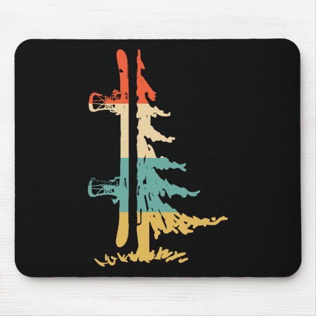 Snowboard Pine Tree Vintage Snowboarder Snowboardi Mouse Mat (Front)