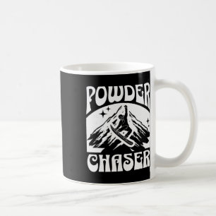 Snowboard Powder Chaser Ski Lift Skier Winter Spor Coffee Mug