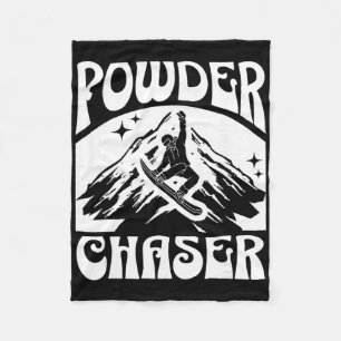 Snowboard Powder Chaser Ski Lift Skier Winter Spor Fleece Blanket