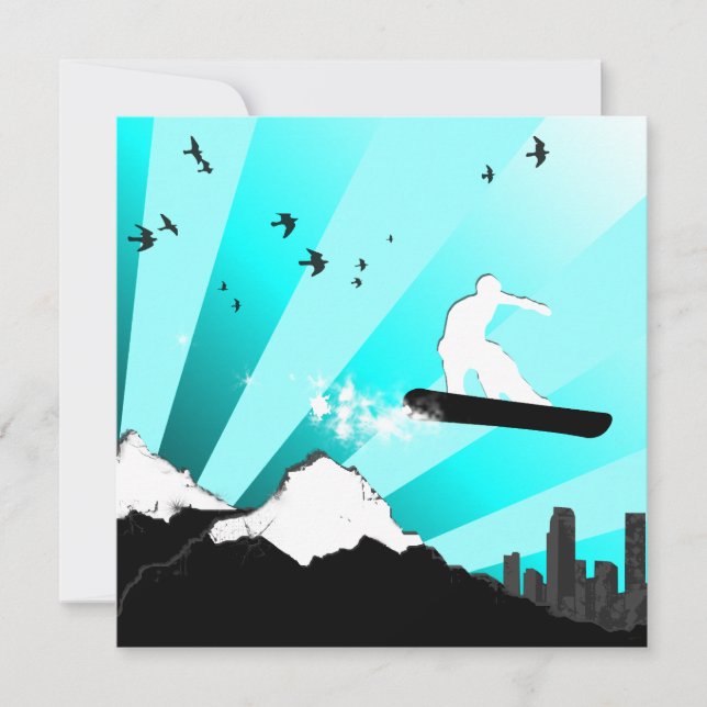 snowboard : powder trail invitation (Front)