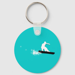 snowboard. powder trail. key ring