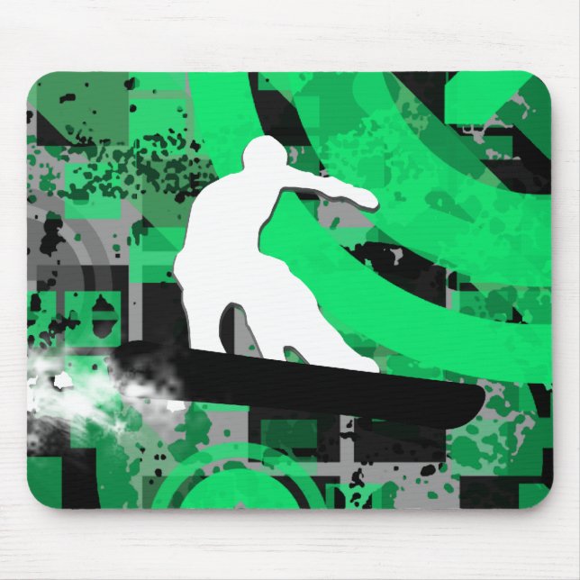 snowboard. powder trail. mouse mat (Front)