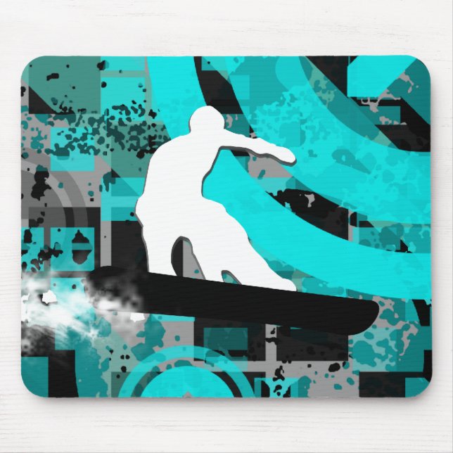 snowboard. powder trail. mouse mat (Front)