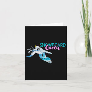 Snowboard Queen Crown Snowboarder Winter Sport Sno Card