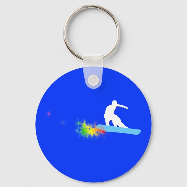 snowboard. rainbow. key ring (Front)