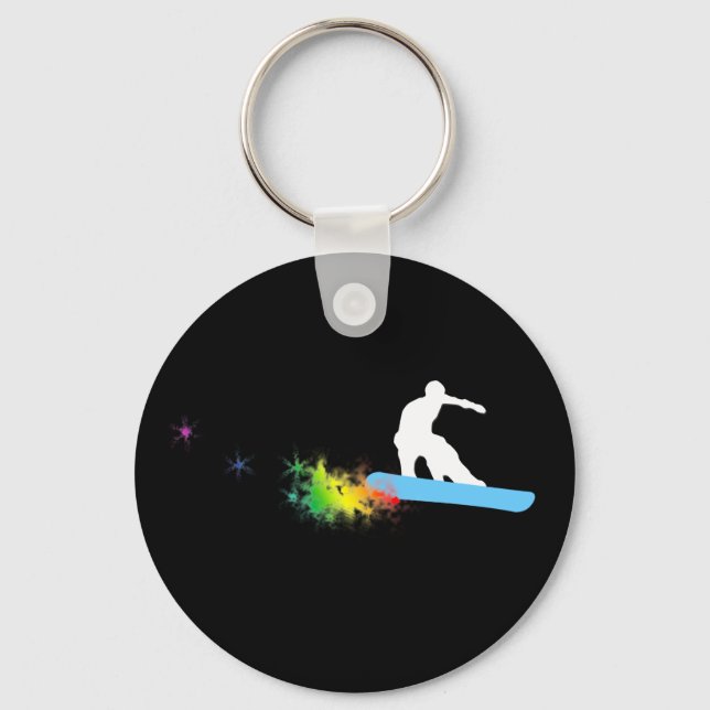 snowboard. rainbow. key ring (Front)