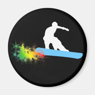 snowboard. rainbow. magnet
