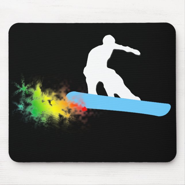 snowboard. rainbow. mouse mat (Front)