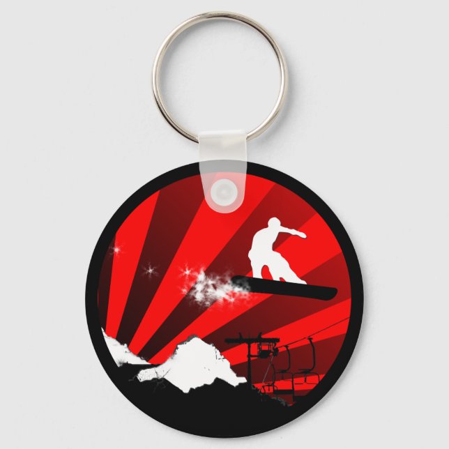 snowboard. red. key ring (Front)