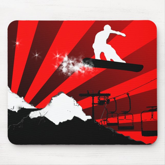 snowboard. red. mouse mat (Front)